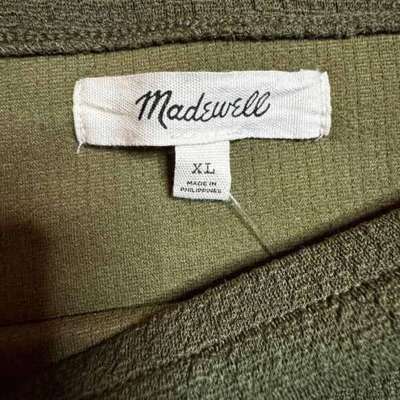 Madewell Womens Square Neck Green Long Sleeve Top XL NWOT - Picture 2 of 5